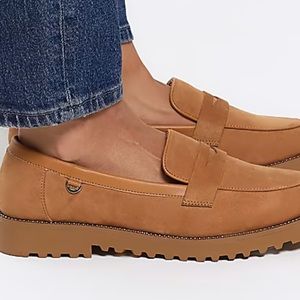 River island Beige Diamante Chunky Loafers shoes sz 40/9.5